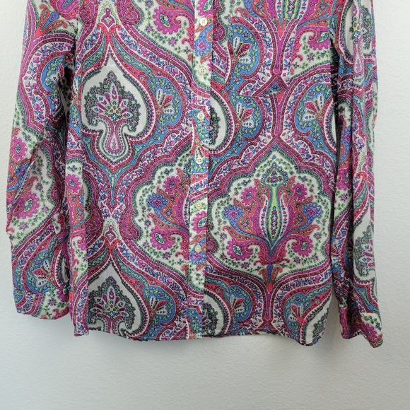 Talbots Floral And Paisley Light Weight Button Shirt Size Medium Petite - Picture 4 of 12